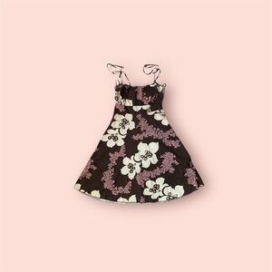 Y2k forever 21 Hawaiian flowers tie straps sleeveless dress